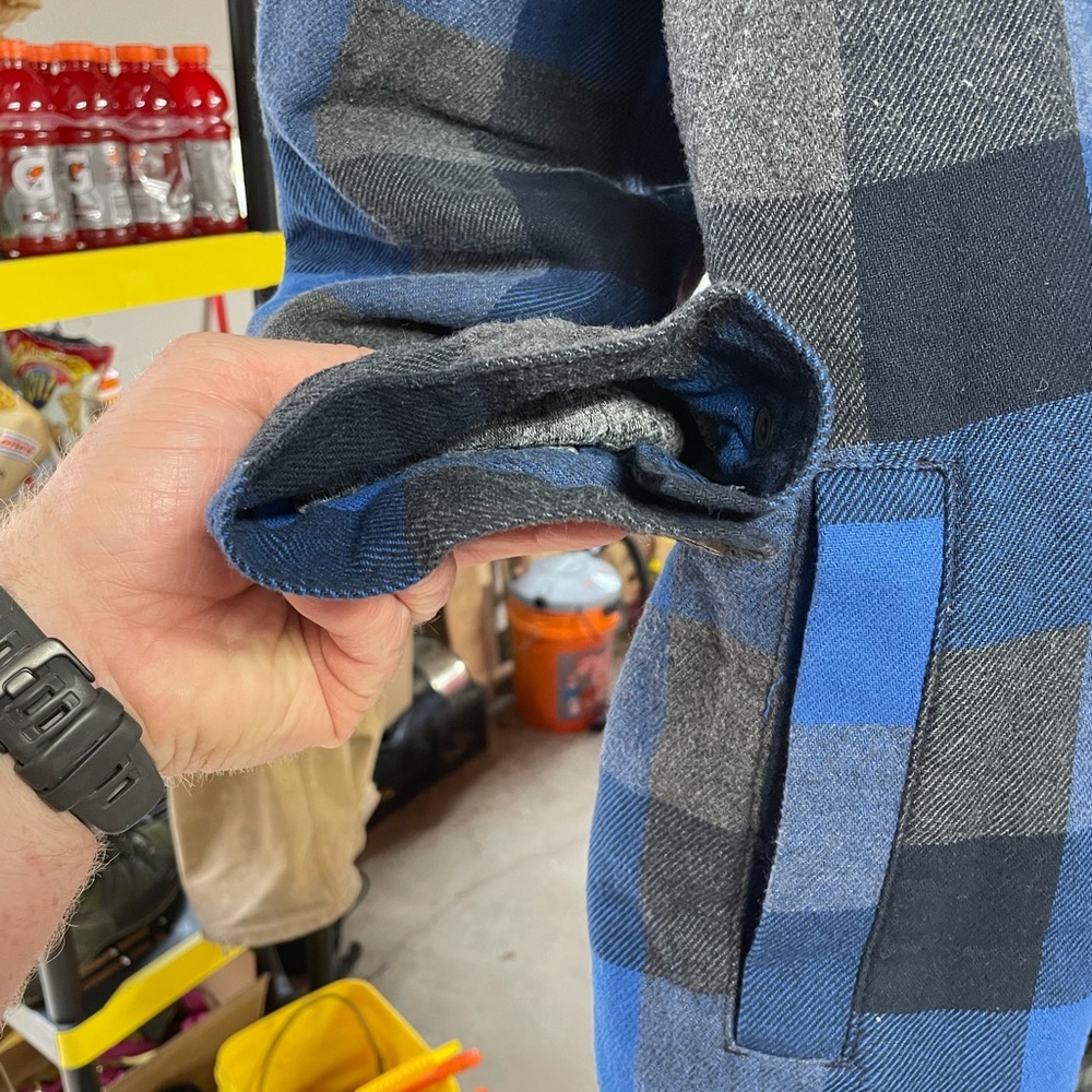 Duluth fleece lined flannel shirt jacket